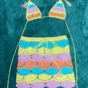 BRAND NEW Crochet 2 piece matching skirt set